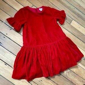 Gymboree Red Velvet Dress with Drop Waist